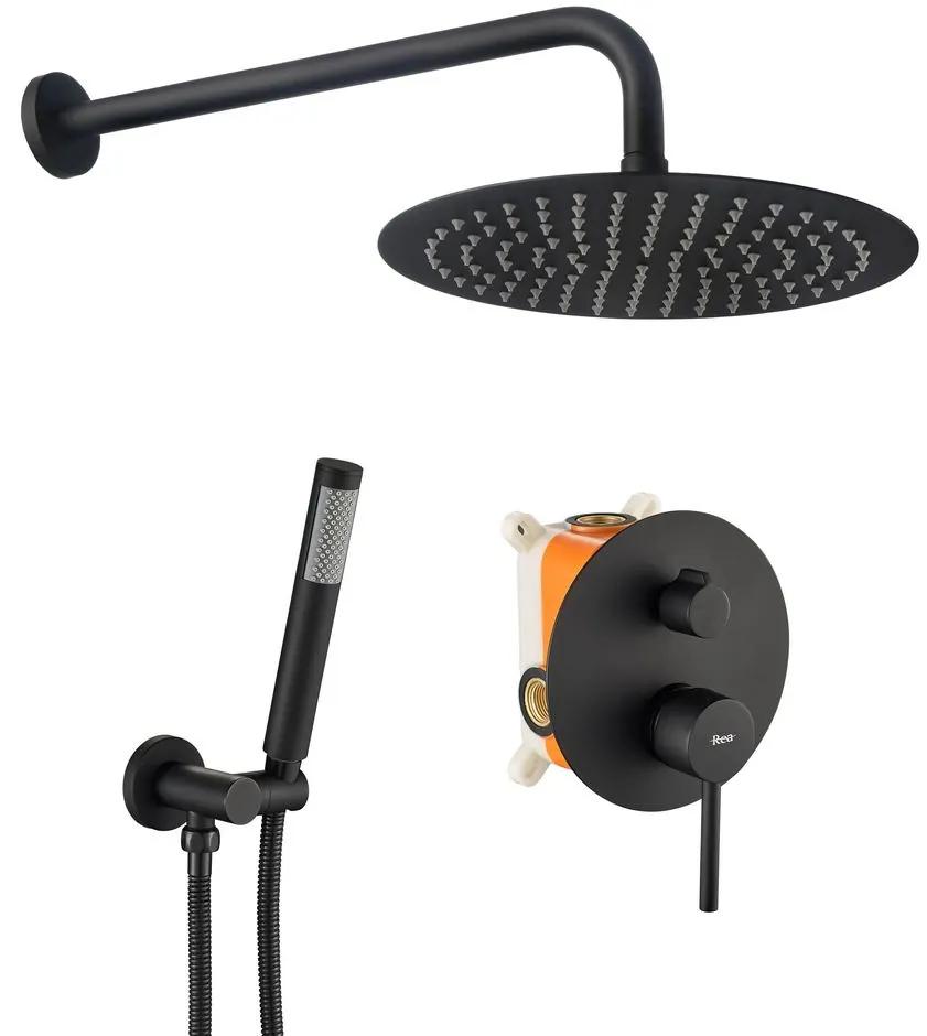 REA Lungo - Podomietkový sprchový set, čierna, REA-P4100