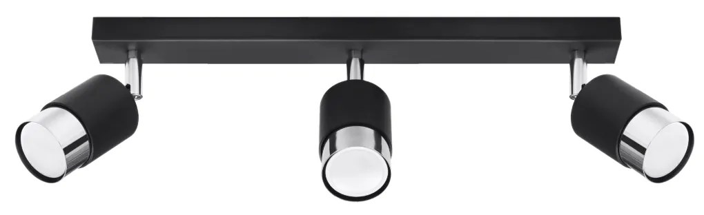 Bodové svietidlo Nero, 3x čierne kovové tienidlo, (možnosť polohovania), ch