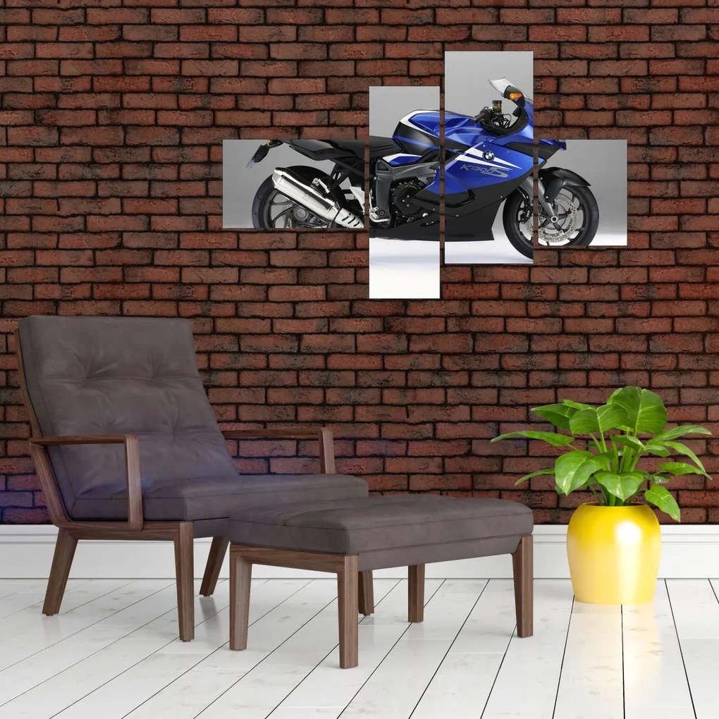 Obraz modrého motocykla