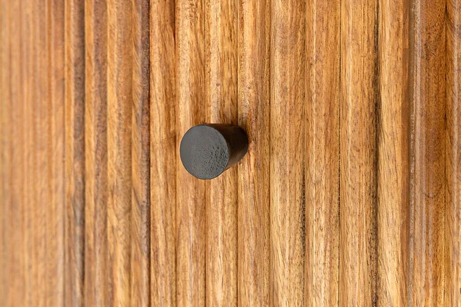 Jedálenský stôl TRES 120 cm okrúhly mangové drevo hnedý s úložným priestorom