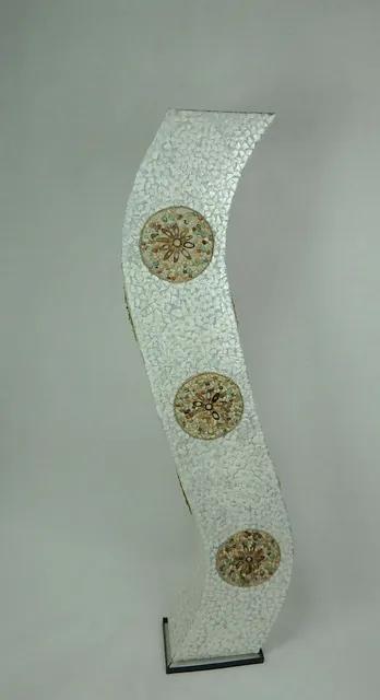 Stojacia lampa SIRIUS biela, 150 cm., pravá perleť, ručná práca