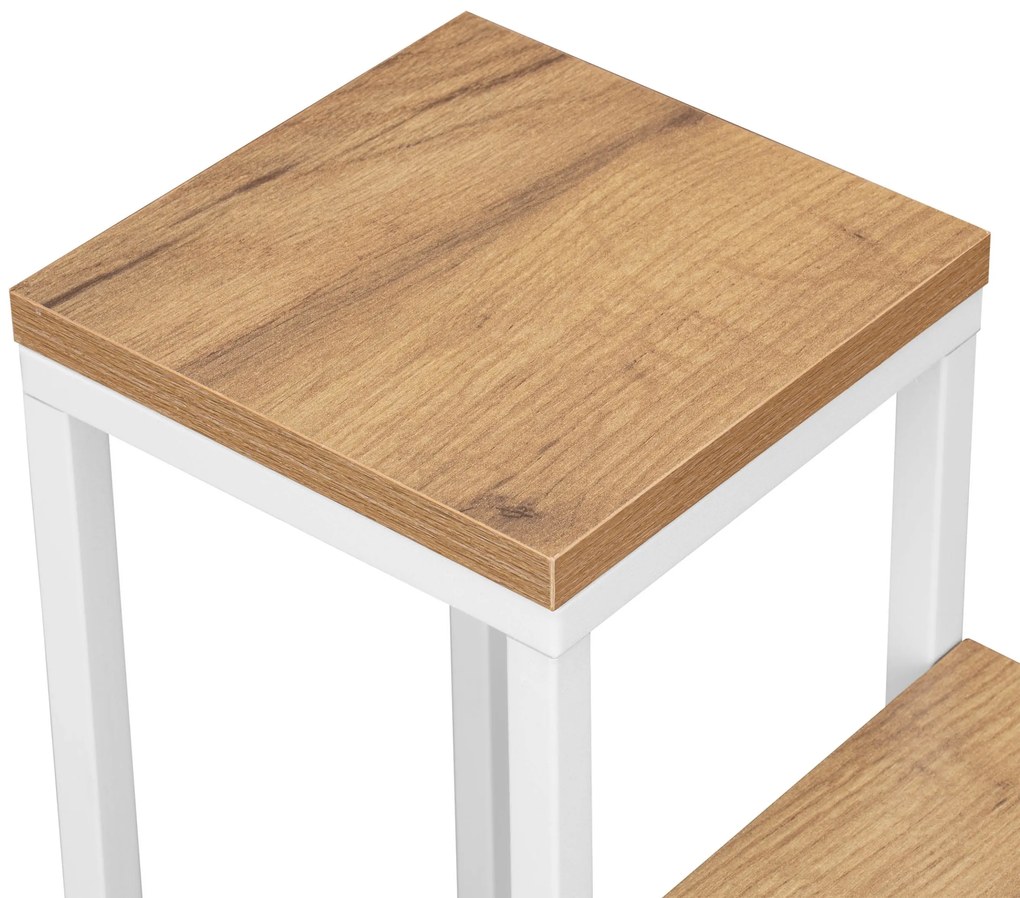 Kvetinový stojan Mogren biely/dub craft