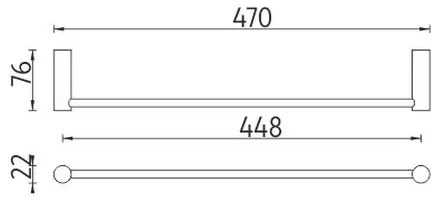 NIMCO BR 11046-26 - Nástenný vešiak na uteráky BORMO 47 cm lesklý chróm