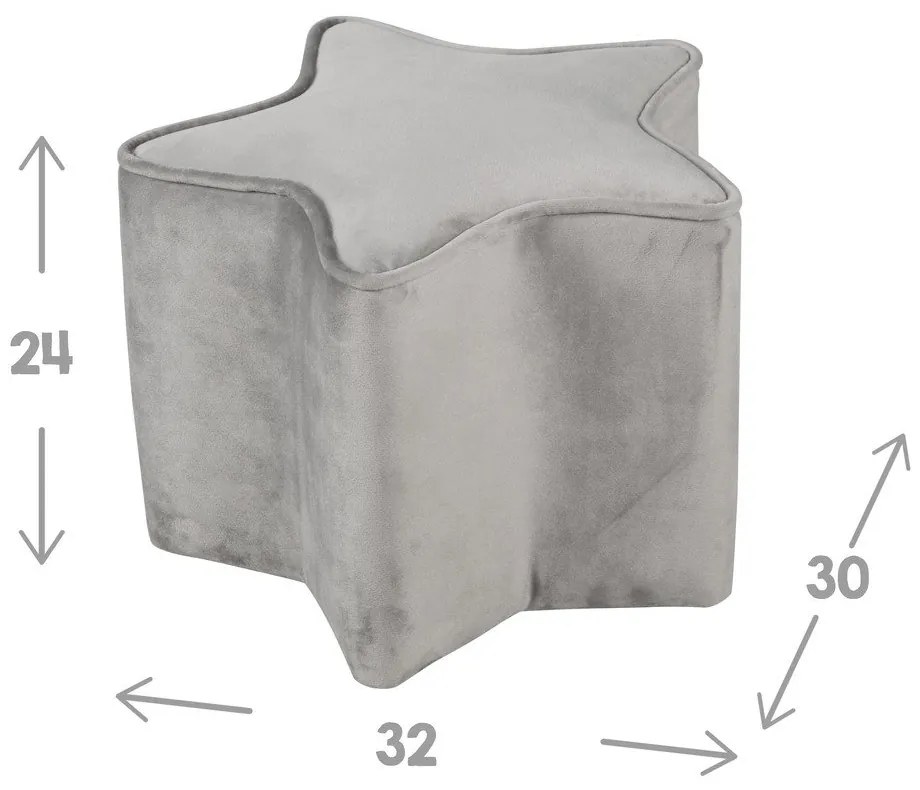 Svetlosivý zamatový detský puf Lil Sofa – Roba