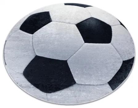 BAMBINO 2139 umývací okrúhly koberec - Futbal pre deti protišmykový - čierna / zlato Veľkosť: kruh 100 cm