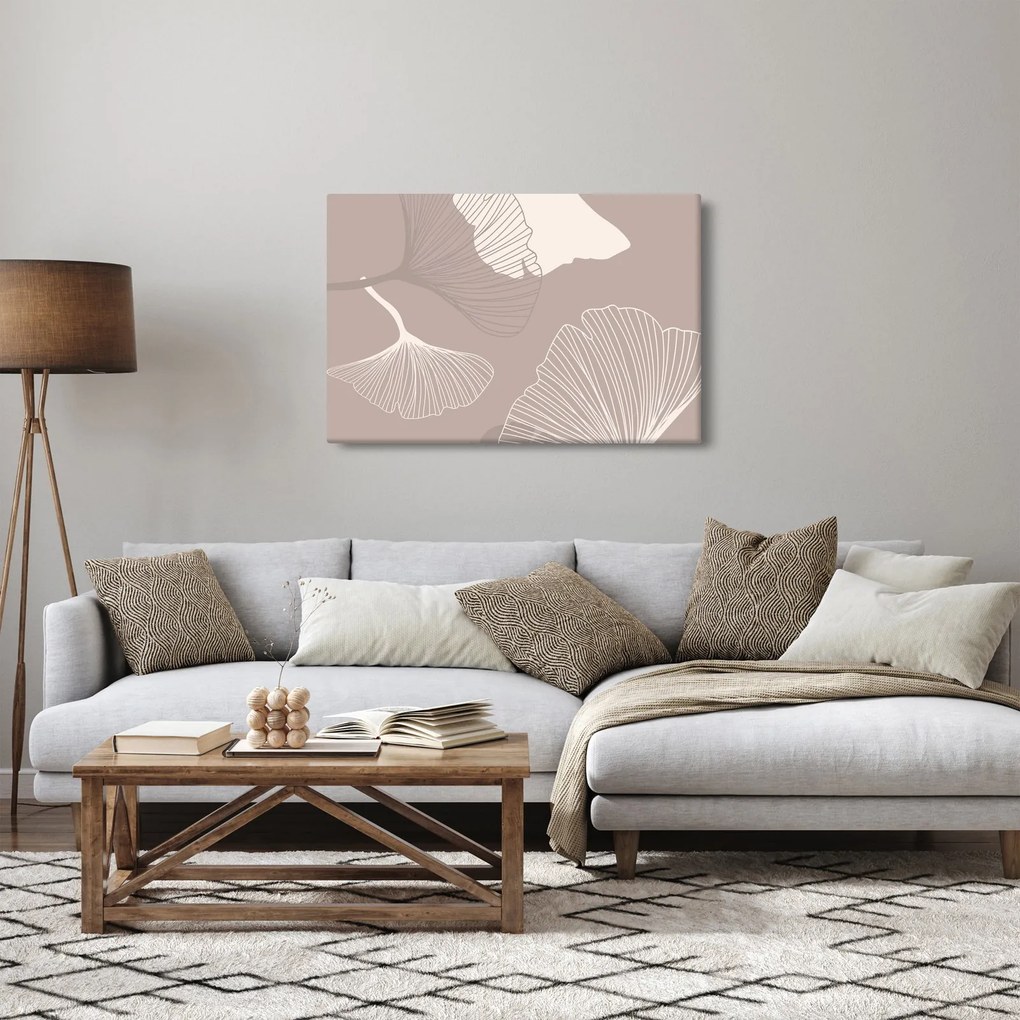 Obraz - Béžové listy N⁰1 (90x60 cm)