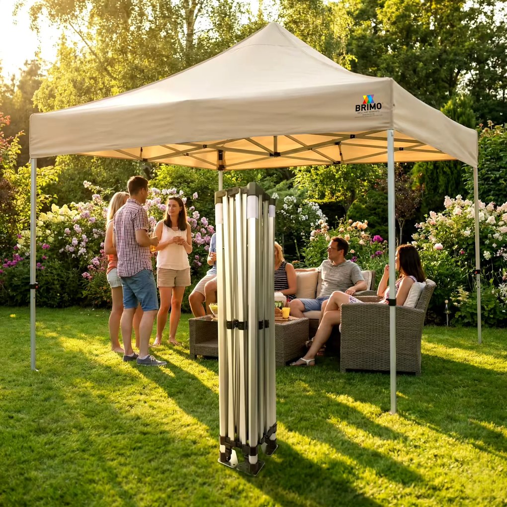 BRIMO Záhradný Altánok Skladací 3x3 m | Prémiová UV/PVC Ochrana | Pevná Konštrukcia BRIMO | Rýchle Skladanie Bez Náradia - bez stien - Čierna 35