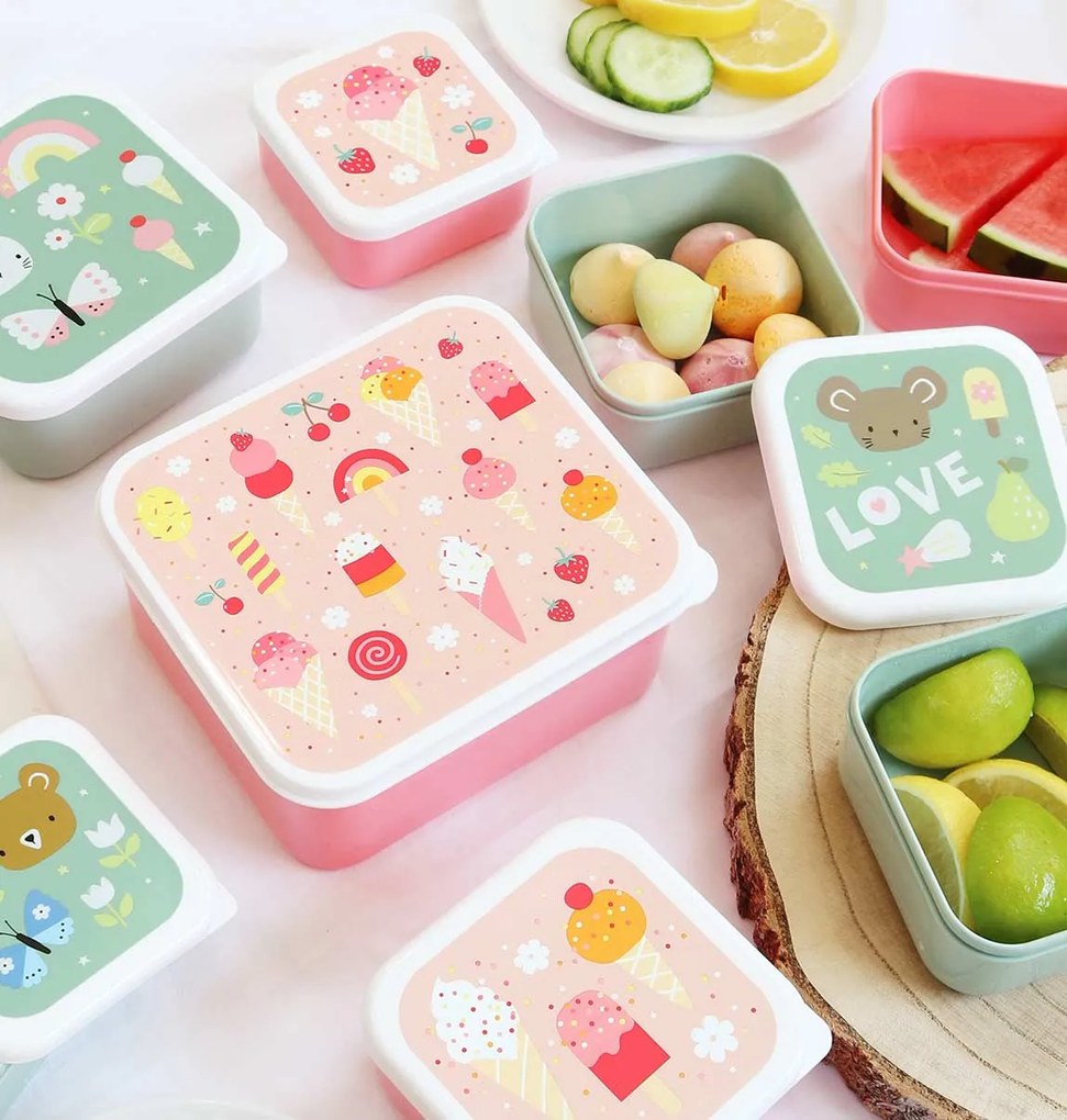 A Little Lovely Company - súprava štyroch desiatových škatuliek - zmrzlina