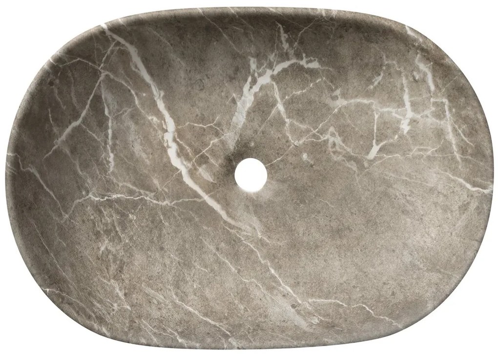 Sapho Sapho, CALEO keramické umývadlo na dosku 60x42cm, breccia marmor, CA590BM