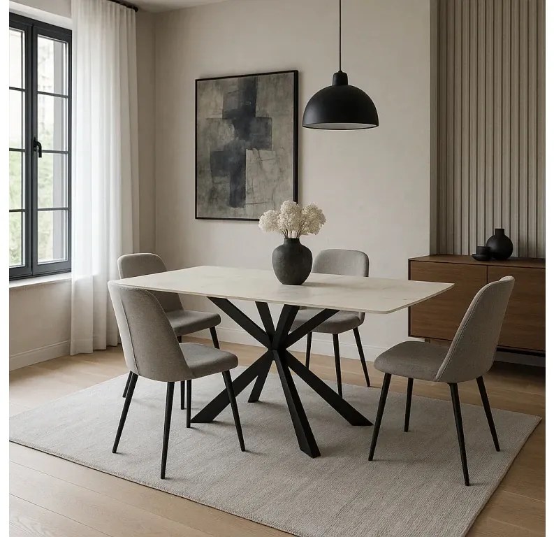 Jedálenský stôl TERRON 200 biely