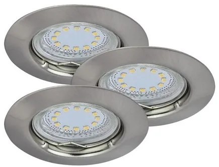 Rabalux LED zápustné bodové svietidlo Lite 3x3W | 240lm | 3000K - set 3 ks, saténový chróm, 1163