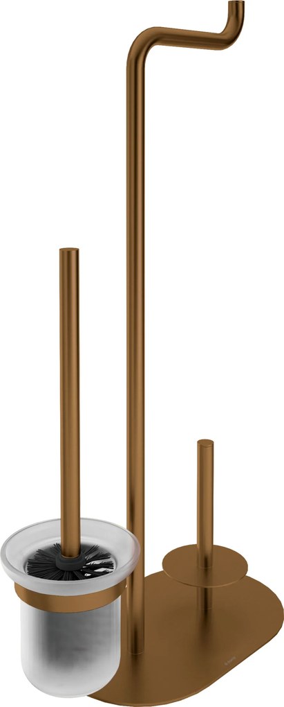 Deante Silia príslušenstvo, 3-funkčný držiak pre toaletný papier a WC kefu, brúsený bronz, DEA-ADI_C732