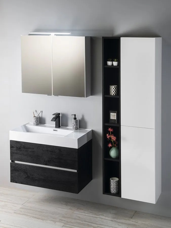 Sapho Sapho, RIWA galérka s LED osvetlením, 81x70x17cm, dub alabama, RIW080-0022