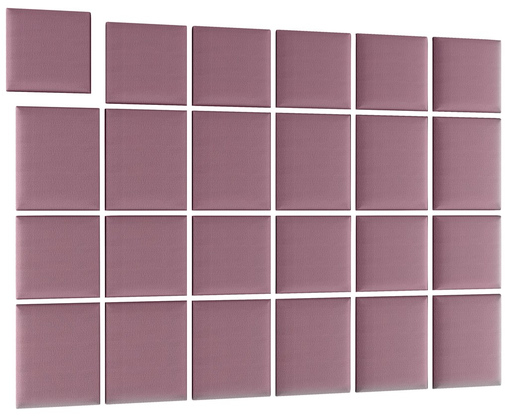 Set 24 čalúnených panelov Quadra 240x180 cm (ružová). Akcia -19%. Vlastná spoľahlivá doprava až k Vám domov. 1052015
