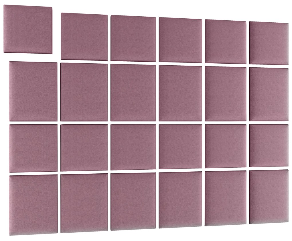 Set 24 čalúnených panelov Quadra 240x180 cm (ružová). Akcia -21%. Vlastná spoľahlivá doprava až k Vám domov. 1052015