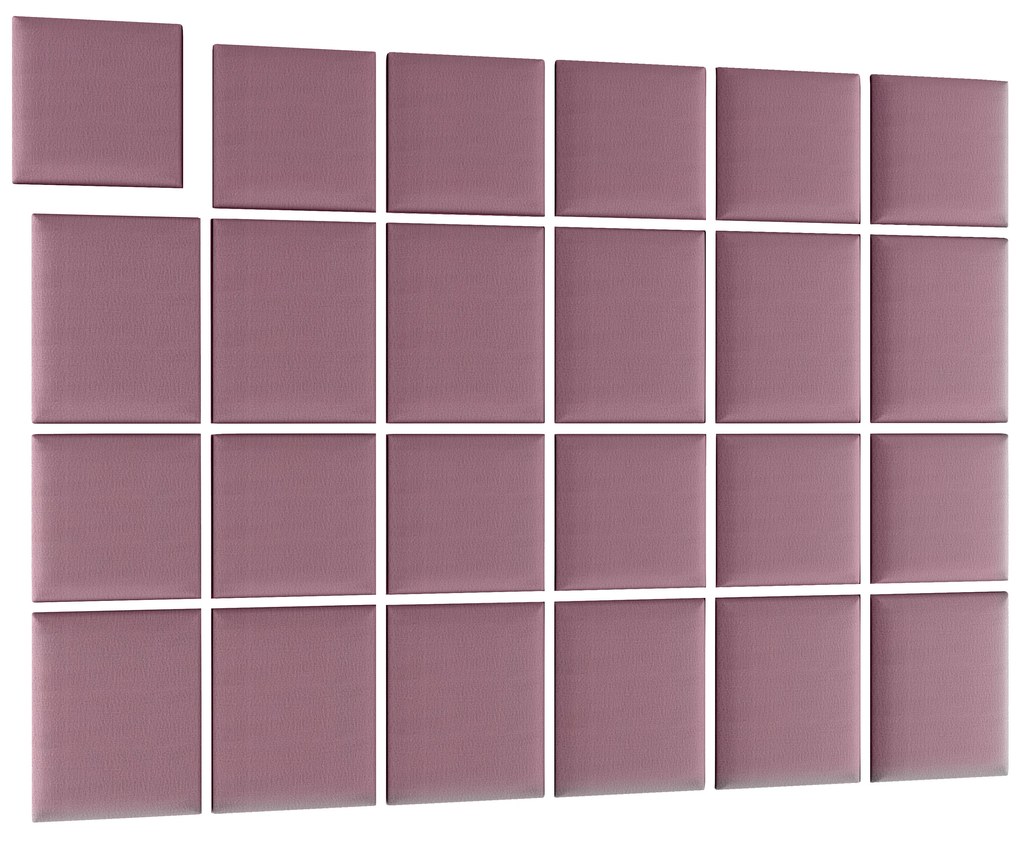 Set 24 čalúnených panelov Quadra 240x180 cm (ružová). Vlastná spoľahlivá doprava až k Vám domov. 1052015