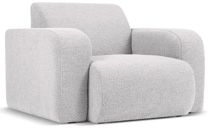 Svetlosivé kreslo z textílie bouclé Molino – Micadoni Home