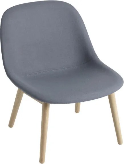 Muuto Kreslo Fiber Lounge Chair s dřevěnou podnožou, oak/Divina 154