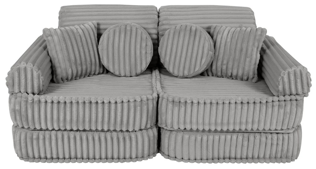 MeowBaby® Churros detská pohovka Plus, Moon Dust Grey