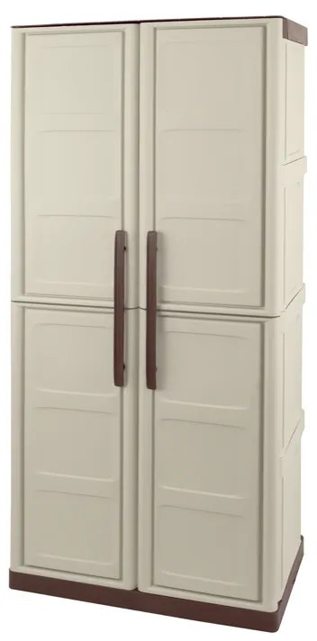 Plastová dielenská skriňa na náradie S Line, upratovacia, 700 x 390 x 1650 mm