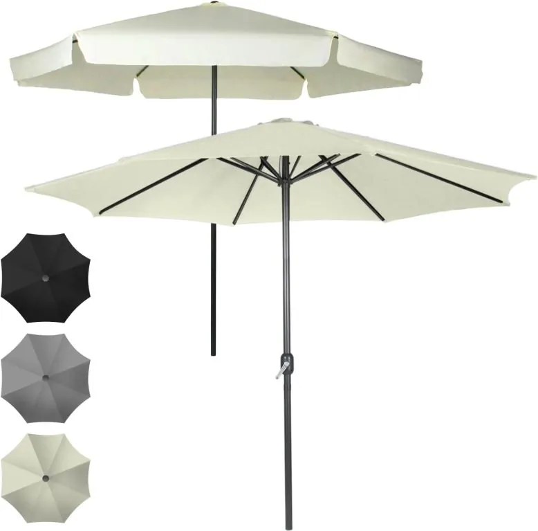 MIADOMODO slnečník s kľučkou 250 cm, krémový