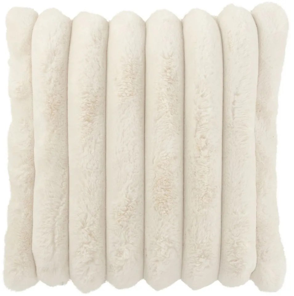 Biely plyšový mäkučký rebrovaný vankúš Soft Gio - 45*45 cm