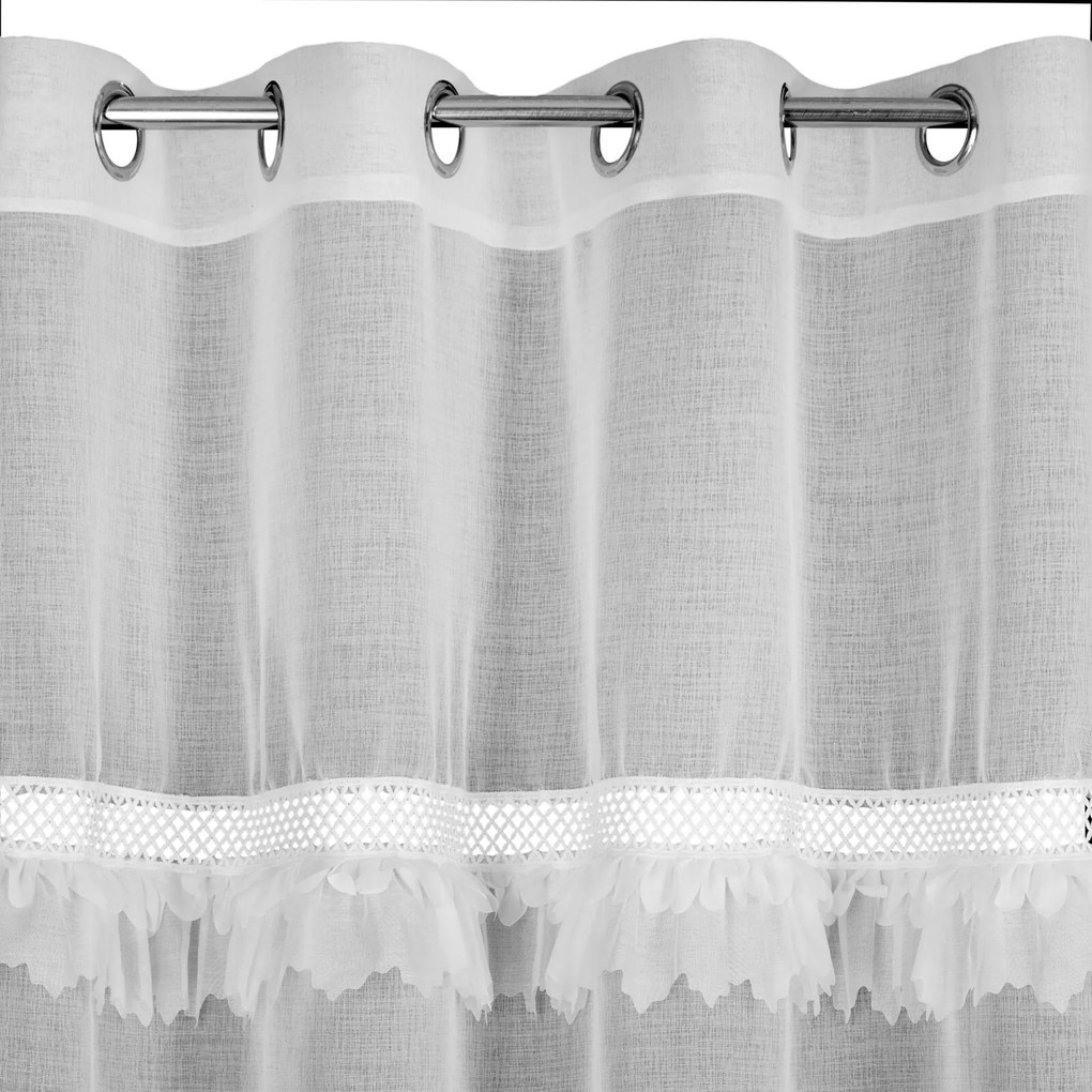 ZÁCLONA NA KRÚŽKOCH KIARA 140X250 CM BIELA
