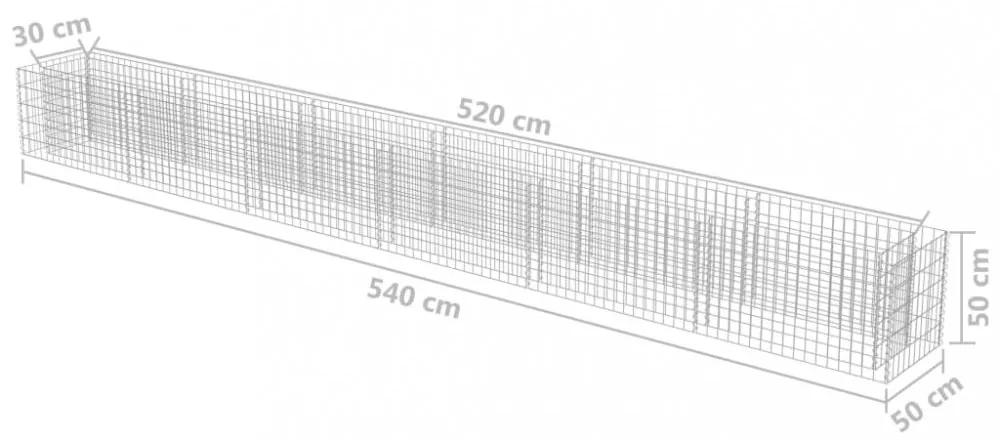 Gabiónový vyvýšený záhon pozinkovaná oceľ Dekorhome 270x50x50 cm