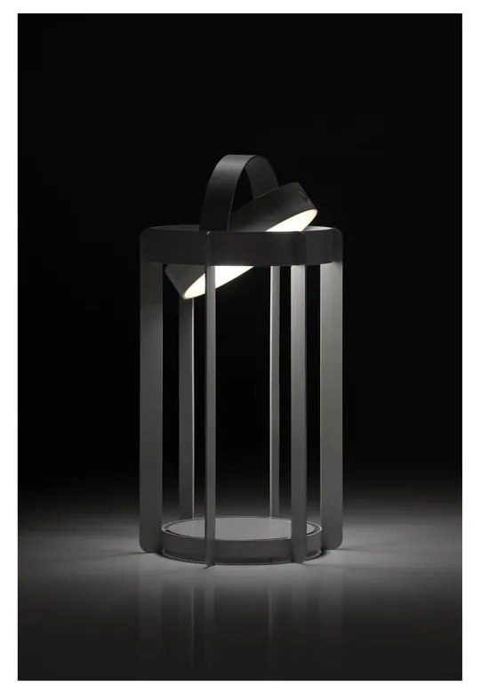 Svetlosivý vonkajší LED lampáš na USB (výška 30 cm) Firefly – Zone