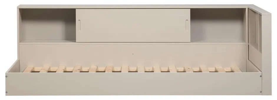 Sivá/béžová jednolôžková posteľ z borovicového dreva bez roštu 90x200 cm Carter – WOOOD