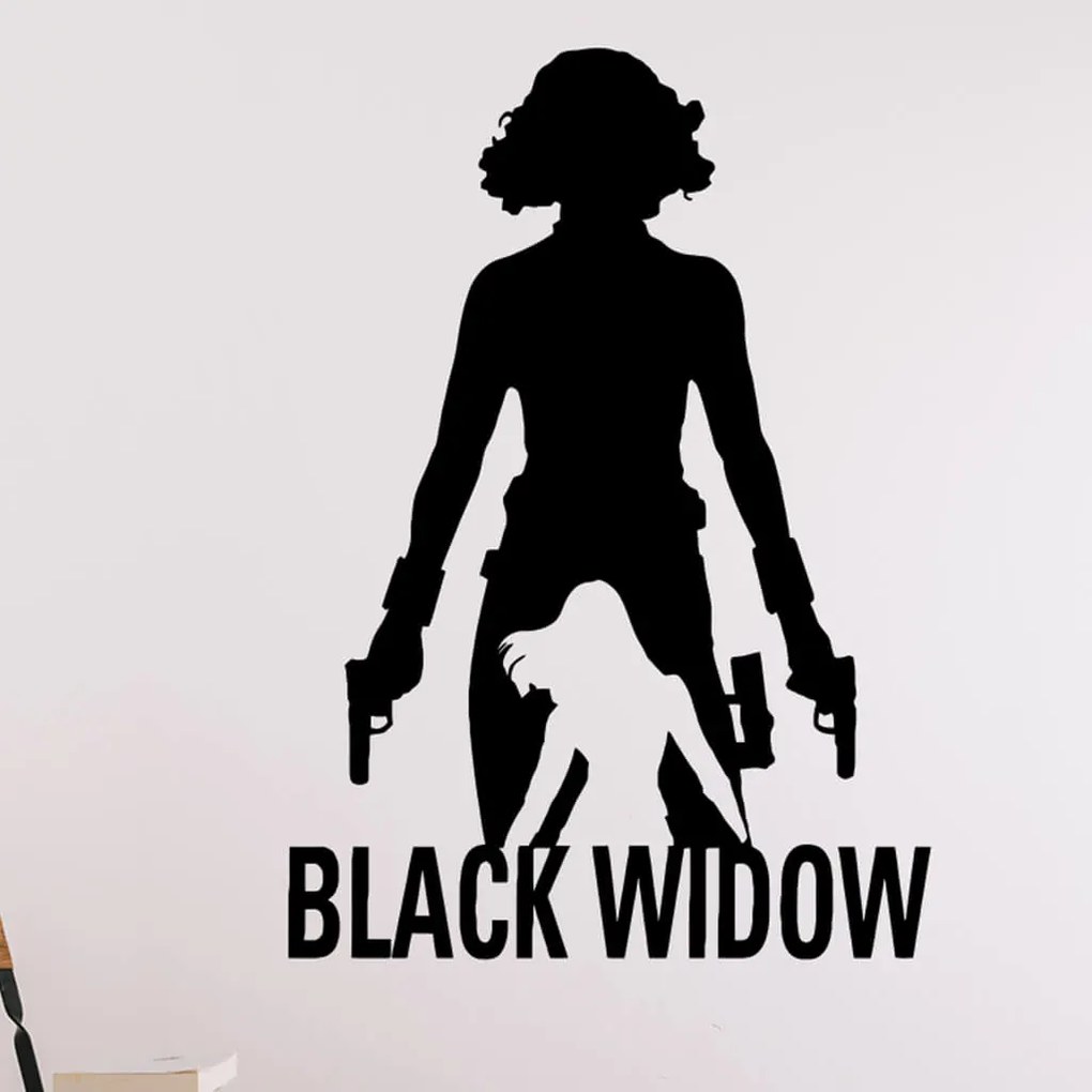 Veselá Stena Samolepka Black Widow silueta Farba: oranžová, Veľkosť: 60 x 42 cm