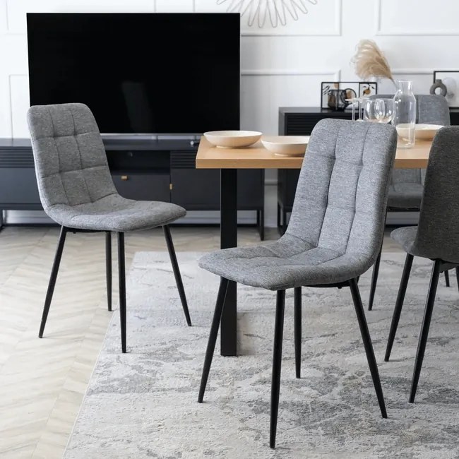Jedálenská stolička Salva šedá štrukturovaná látka