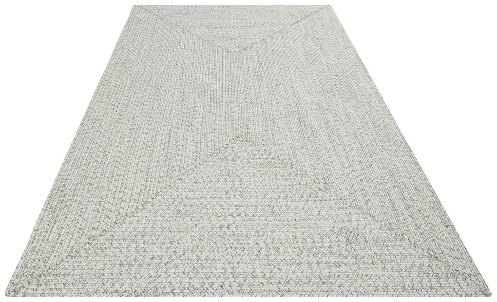 Hanse Home, Kusový koberec Braided 105553 Light Melange – na von aj na doma, 80x150, biela, chodba / predsieň