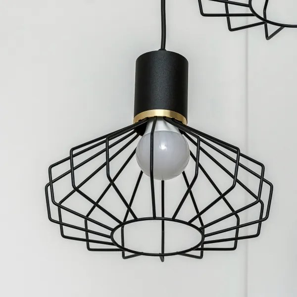 Luster na lanku SOLANO 3xE27/15W/230V čierna/zlatá