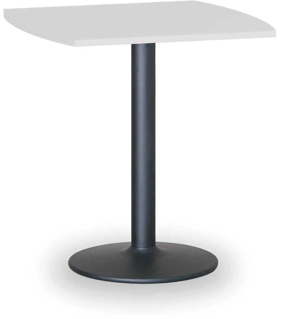 Konferenčný stolík FILIP II, 660x660 mm, čierna podnož, doska biela