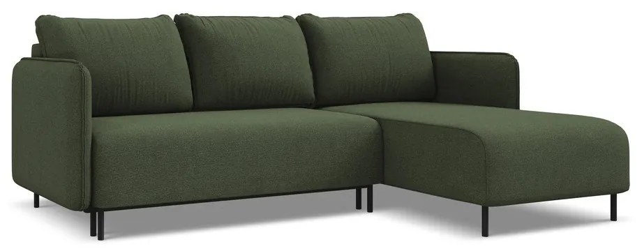 Zelená rozkladacia/s úložným priestorom rohová pohovka (pravý roh) Luana – Makamii