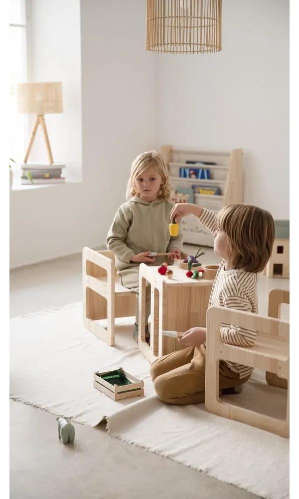 Drevené detské stoličky v súprave 3 ks Natural - Little Nice Things