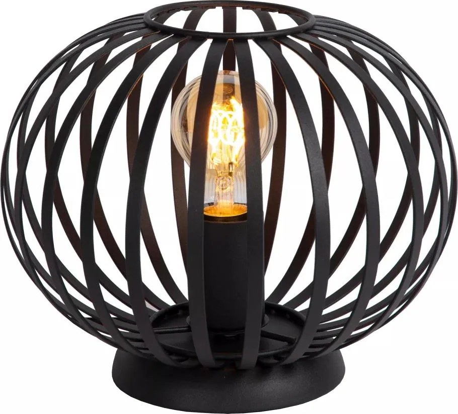 Lucide 78574/25/30 - Stolná lampa MANUELA 1xE27/40W/230V pr. 25,5 cm čierna