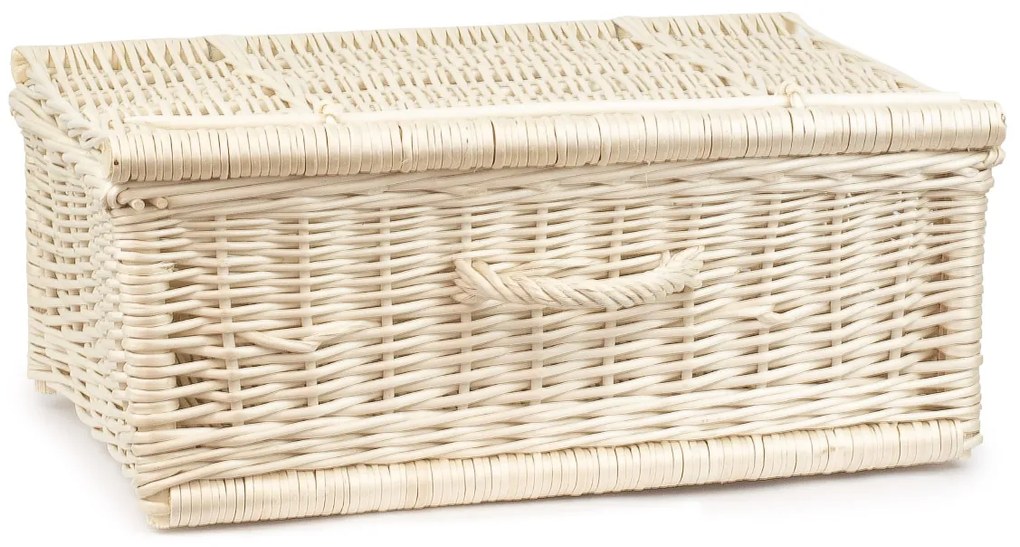 Kufor prútený bielený Putnik II.š. 50 x hl. 34 x v. 21(cm)