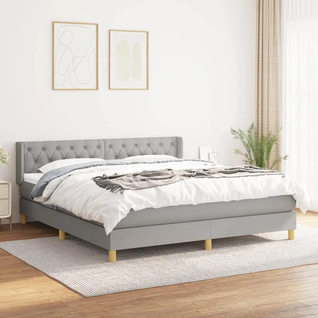 Boxspring posteľ s matracom svetlosivá 100x200 cm látka 3130521