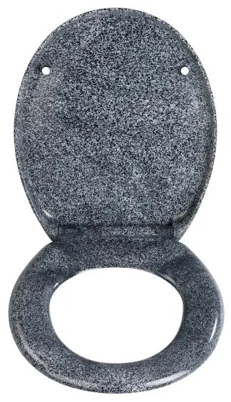 WENKO 18902100-WC toaletné sedadlo OTTANA 44,5x37,5 cm granit/šedá/strieborná