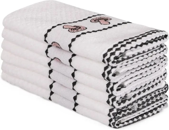 Sada 6 béžových bavlnených uterákov Beyaz Lucille, 30 × 50 cm