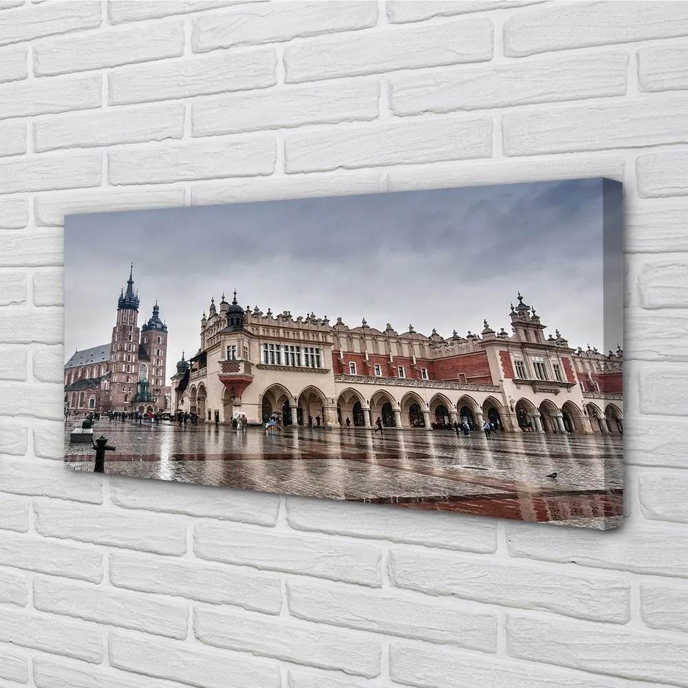 Obraz na plátne Krakow kostol Cloth dážď 100x50 cm