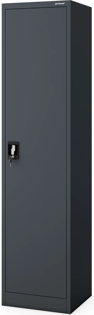 Kovová kancelárska spisová skriňa ALEX, 450 x 1850 x 400 mm, antracitová