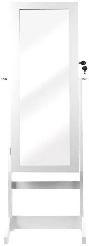 Biela šperkovnica so zrkadlom 119,5 x 35 x 8,7 cm