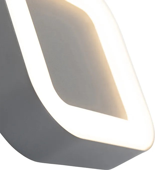 Nástenná a stropná lampa sivá štvorcová IP54 - Ariel