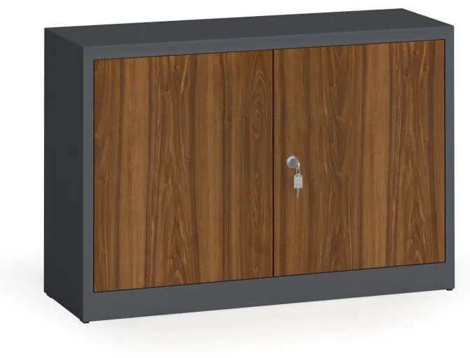 Alfa 3 Zvárané skrine s lamino dverami, 800 x 1200 x 400 mm, RAL 7016/orech