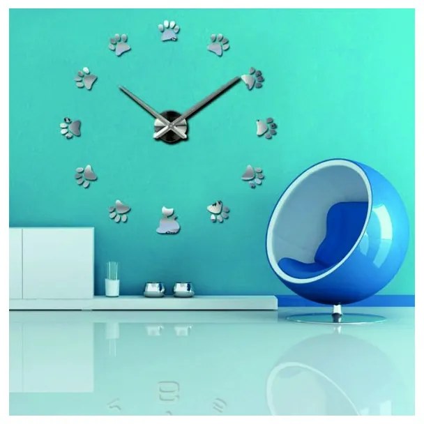 Moderné nalepovacie nástenné hodiny SS | 3D hodiny 12S017 Wanduhr