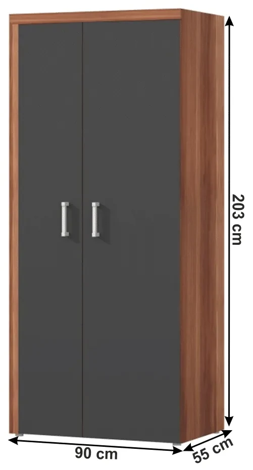 Kondela Vešiaková skriňa, slivka/sivý grafit, CHERIS 1