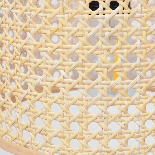 Luster na lanku ALBA 1xE27/15W/230V pr. 45 cm ratan/čierna